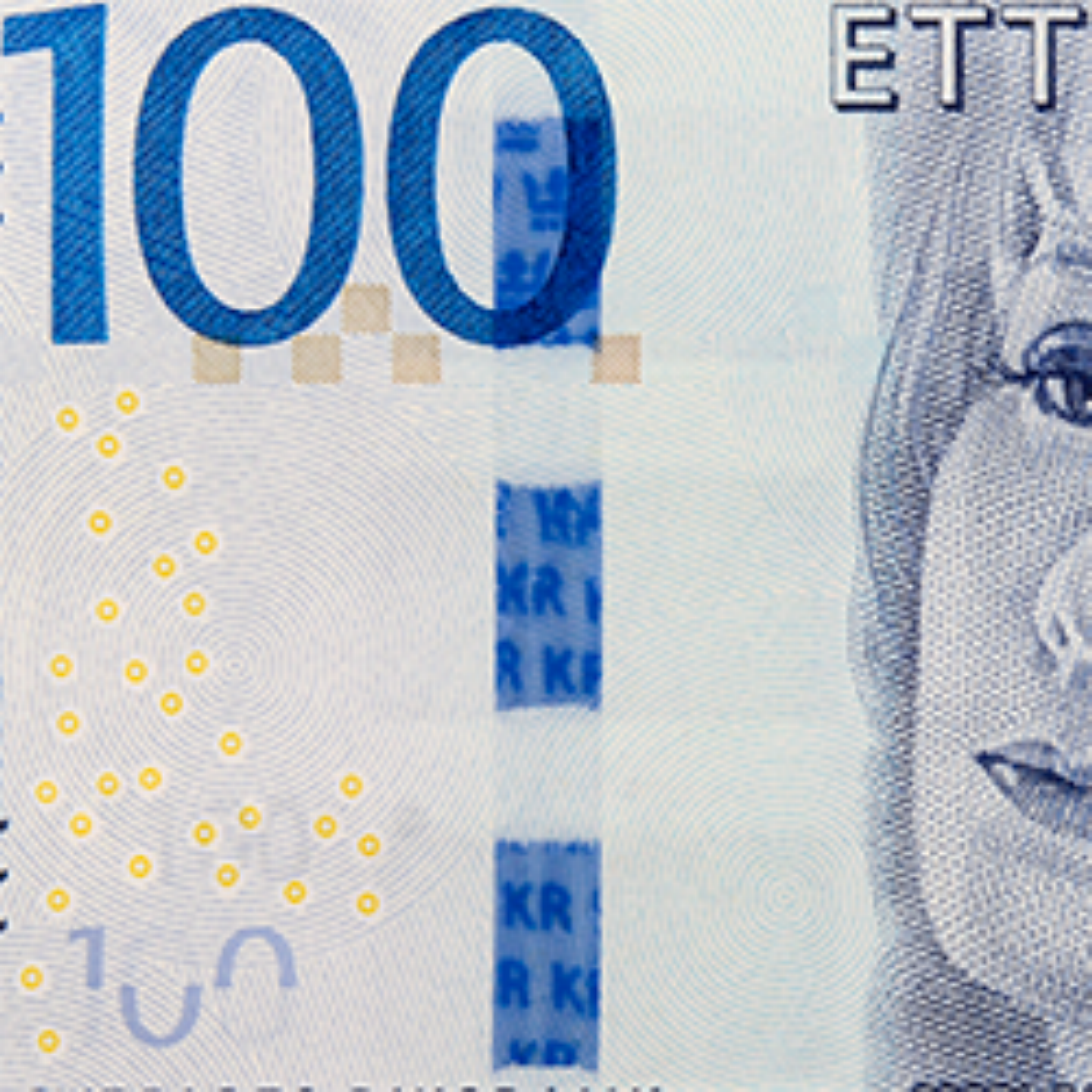 100-kronorssedel säkerthetsband fram)