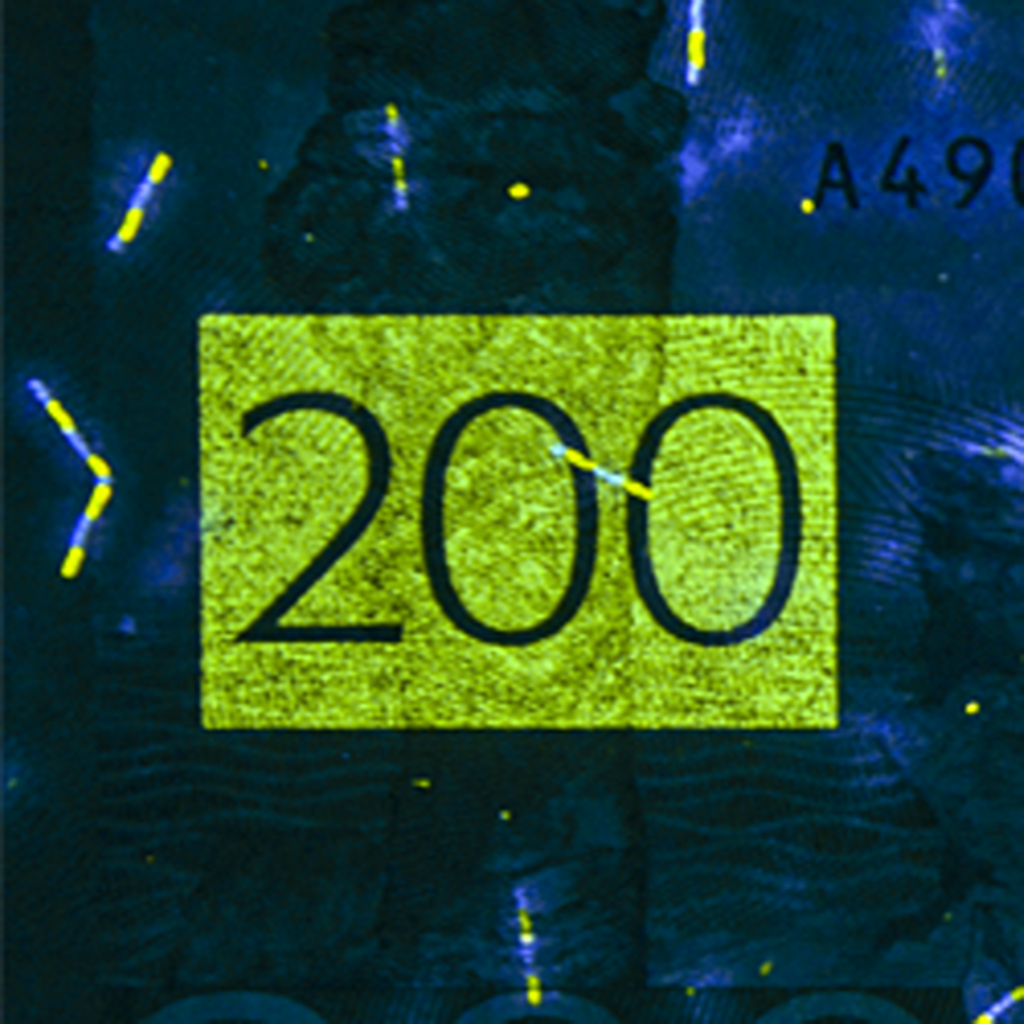 200-kronorssedel UV-bild bak)