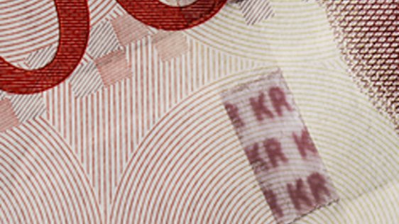 Security strip 500-krona banknote