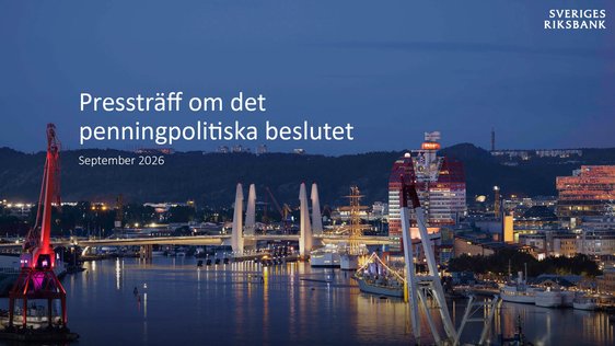 Pressträff om det penningpolitiska beslutet i september 2026