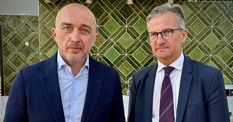 Ukrainas centralbankschef Andriy Pyshnyy och riksbankschef Erik Thedéen.