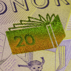 20-kronorssedel färgskiftande bild fram