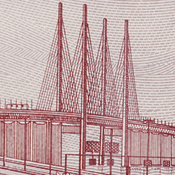 500-kronorssedel Öresundsbron bak