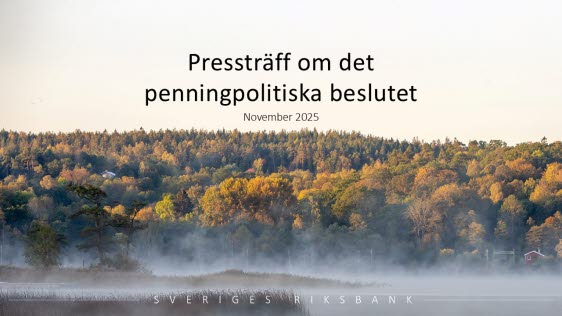 Pressträff om det penningpolitiska beslutet i november 2025