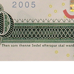 Mikro- och minitexter säkerhetsdetalj minnessedel fram