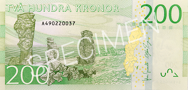 200-krona banknote back