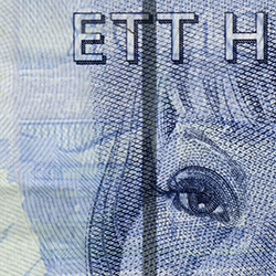 100-kronorssedel säkerhetstråd fram