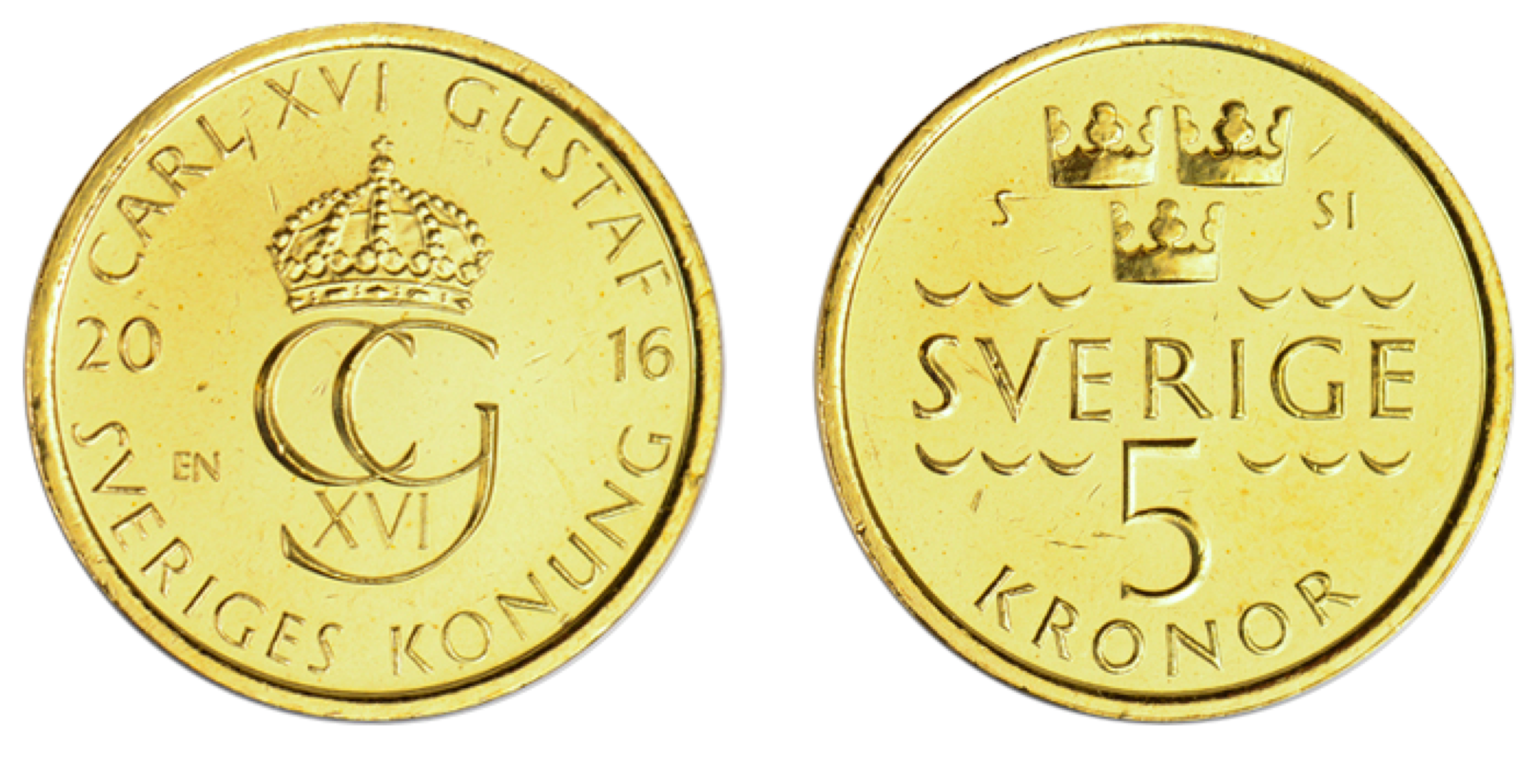 5-krona, fram- och baksida