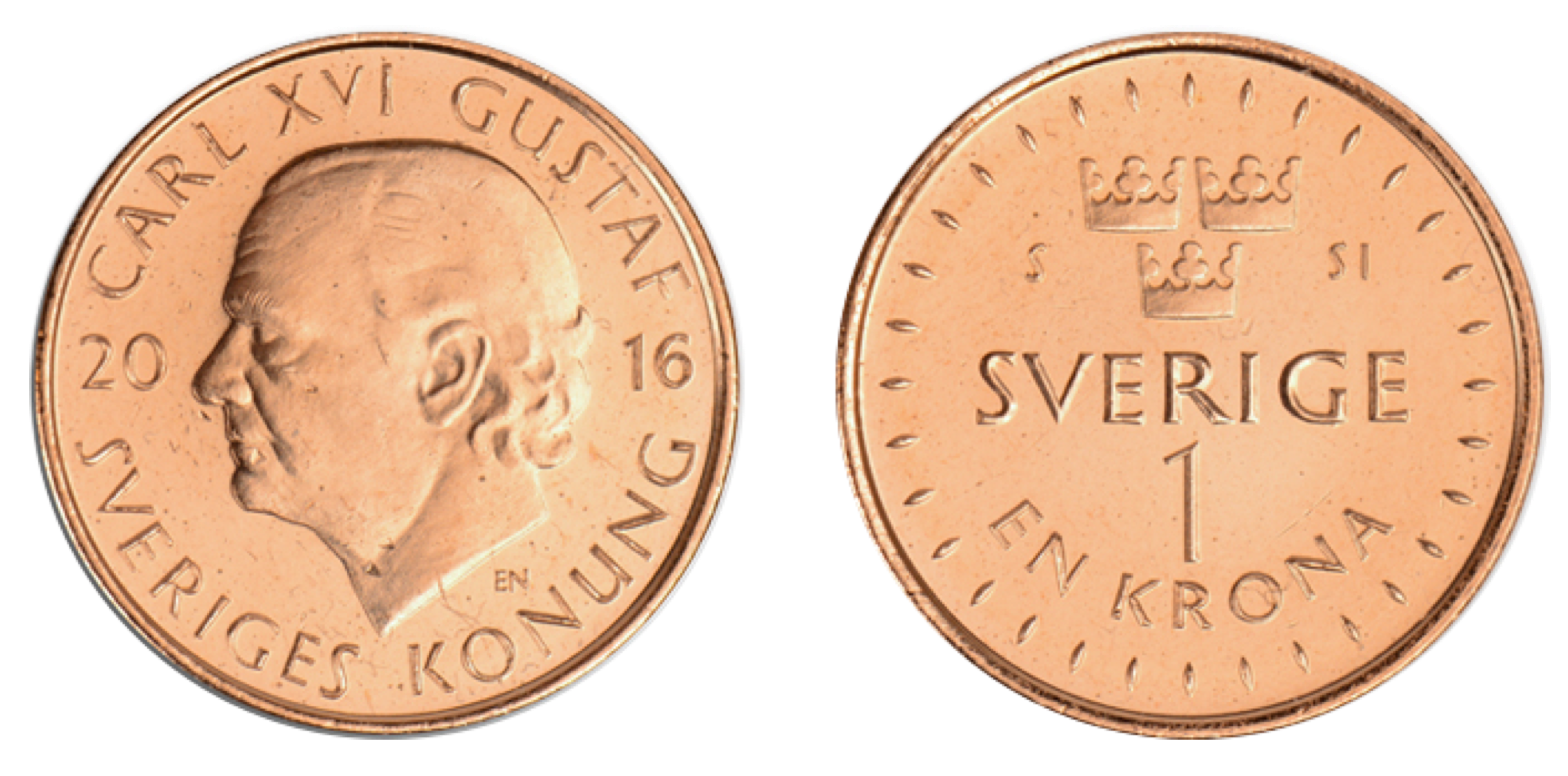 1-krona, fram- och baksida