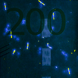 200-krona banknote UV fibres front