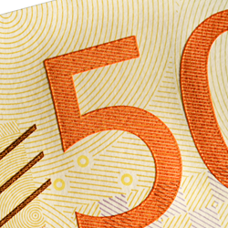 50-kronorssedel taktilt märke fram