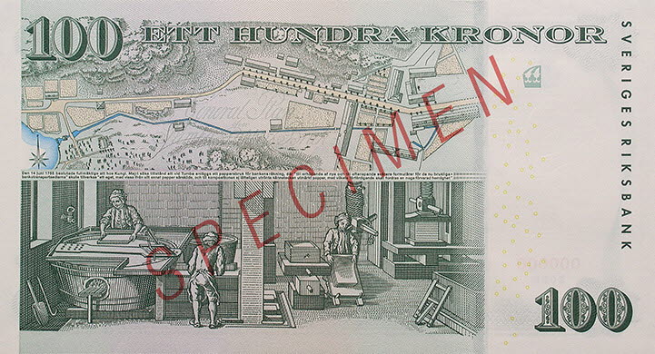 Minnessedel specimen bak