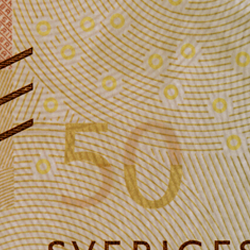 50-kronorssedel genomsiktsbild fram