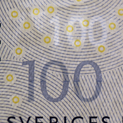 100-kronorssedel genomsiktsbild fram
