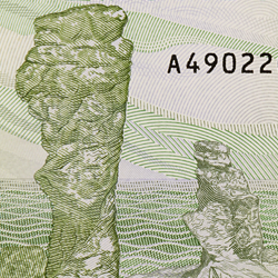200-krona banknote motif limestone stacks back